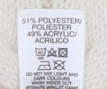 Dunnes Stores Womens Ivory Cable Knit Half Zip Jumper Size 14