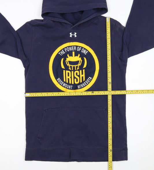 Under Armour Boys Navy Hoodie YXL ColdGear Loose Fit Pullover Sweatshirt