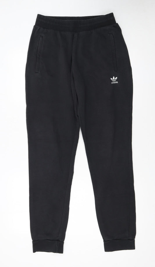 Adidas Men Black Jogger Sweatpants M Fleece Casual Tapered