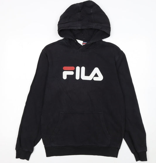 FILA Womens Black XS Pullover Hoodie With Logo Print