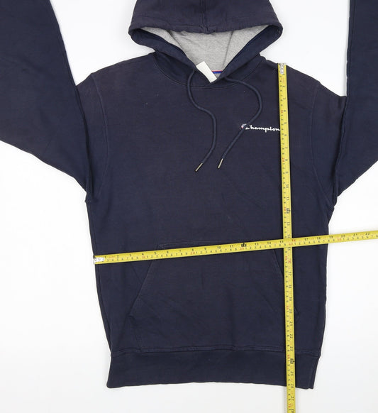 Champion Women's Navy Pullover Hoodie Size S Cotton Blend Logo