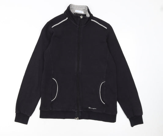 Champion Women's Black Small Track Jacket Full Zip Fleece Sports Top