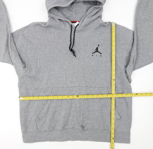 Jordan Women’s Grey Pullover Hoodie L Standard Fit Logo Detail