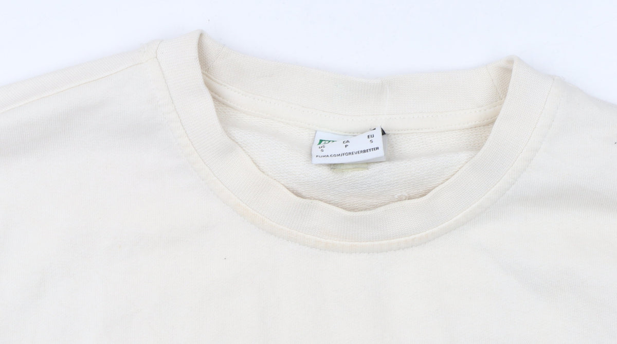 Additional view of Puma Women Beige Small Pullover Sweatshirt Crew Neck Long Sleeve