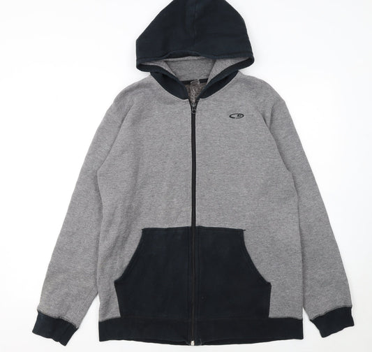 Champion Womens Grey Full Zip Hoodie XL 16-18 Fleece Lined Casual