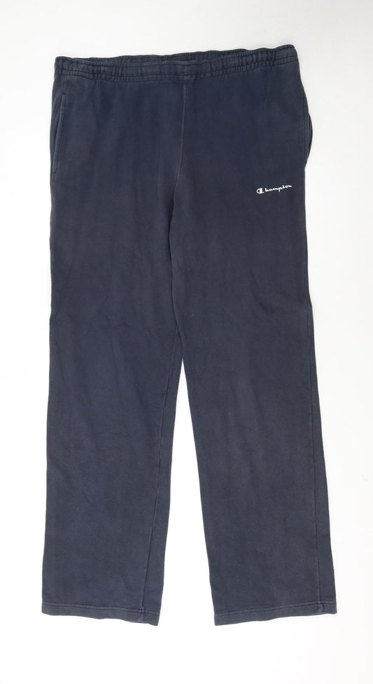 Champion Men's Blue Regular Fit Fleece Sweatpants M