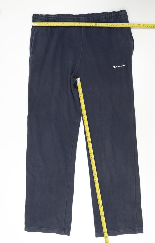 Champion Men's Blue Regular Fit Fleece Sweatpants M