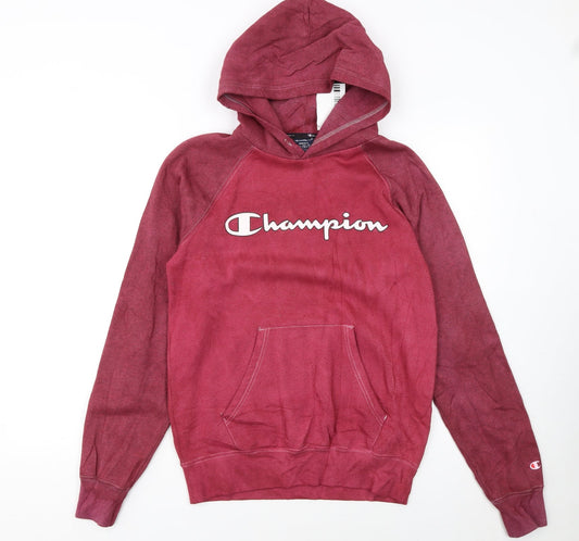 Champion Women’s Red Pullover Hoodie Small Logo Sweatshirt