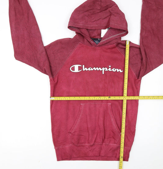 Champion Women’s Red Pullover Hoodie Small Logo Sweatshirt