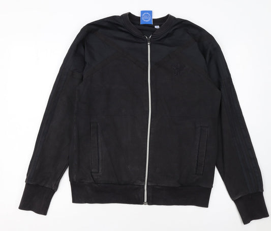 Adidas Men's Black Medium Track Jacket Full Zip Sportswear