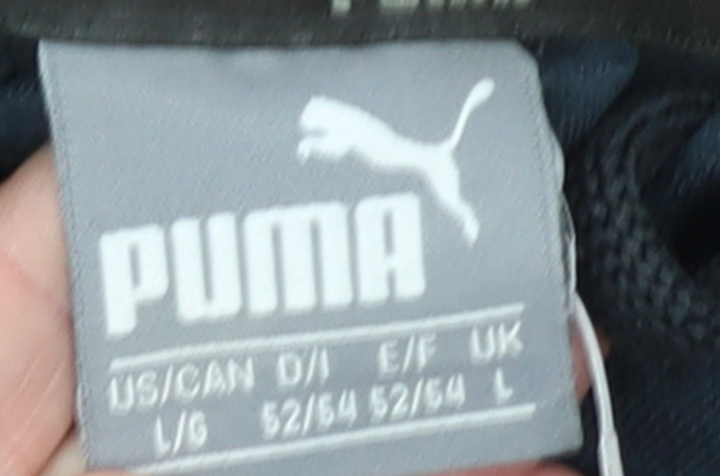 Brand and care label for Puma Men's Black Full Zip Hoodie Sweatshirt L Sportswear