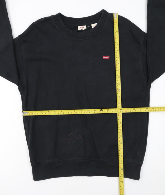 Levi’s Men’s Black Cotton Pullover Sweatshirt S Crew Neck Logo