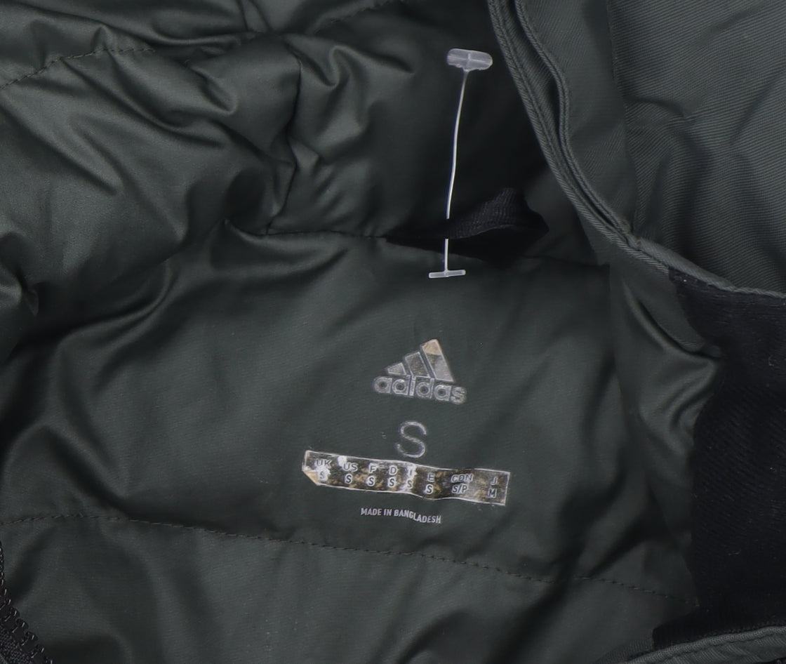 Additional view of adidas Men’s Green Hooded Puffer Jacket S Windproof Full Zip