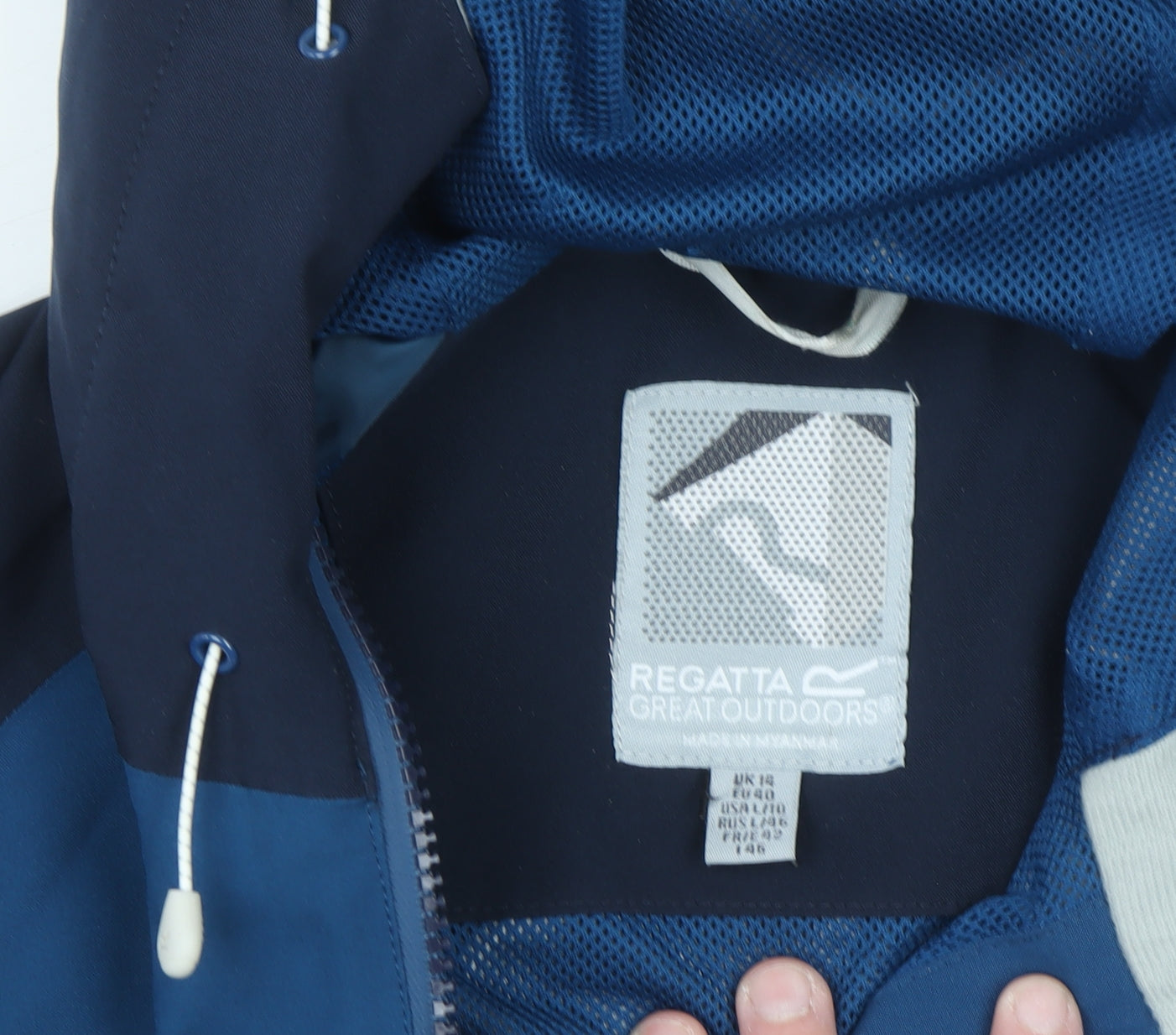 Regatta Women Blue Waterproof Hooded Softshell Rain Jacket Size 12