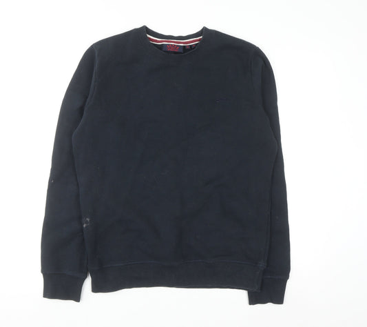 Superdry Men's Blue Pullover Sweatshirt M Crew Neck Fleece