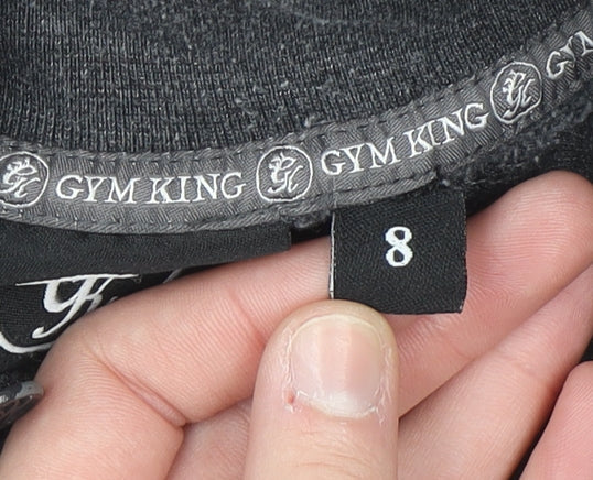 Gym King Women's Grey 1/4 Zip Cropped Sweatshirt Size 8