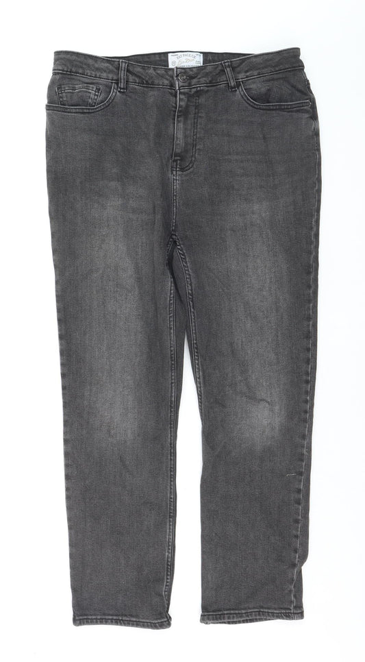 FatFace Women Grey 12 Relaxed Fit Chesham Girlfriend Jeans