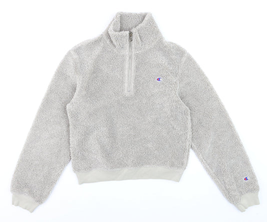 Champion Women’s Beige 1/2 Zip Fleece Sweatshirt Medium