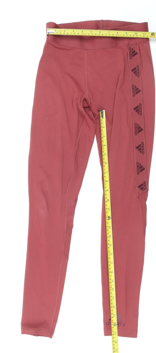 Adidas Women’s Red AEROREADY Leggings S 8-10 Breathable Tight Fit
