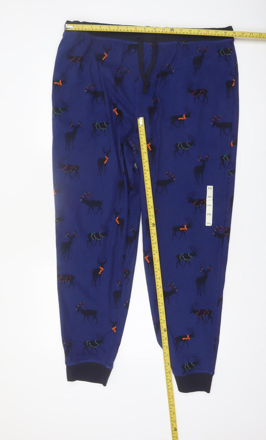 Marks and Spencer Men Blue XXL Christmas Reindeer Lounge Pants