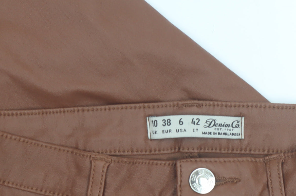 Additional view of Denim Co Women’s Brown Stretch Jegging Skinny Trousers, size UK 10