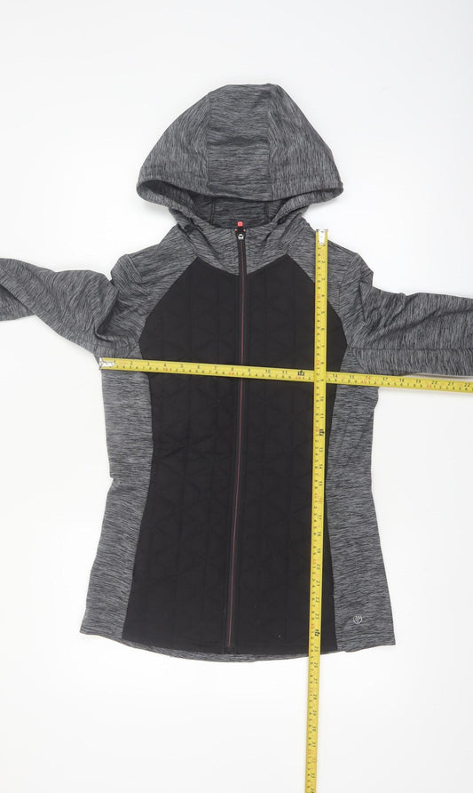 Dunnes Stores Performance Sport Women's Grey Black XS Full Zip Hoodie
