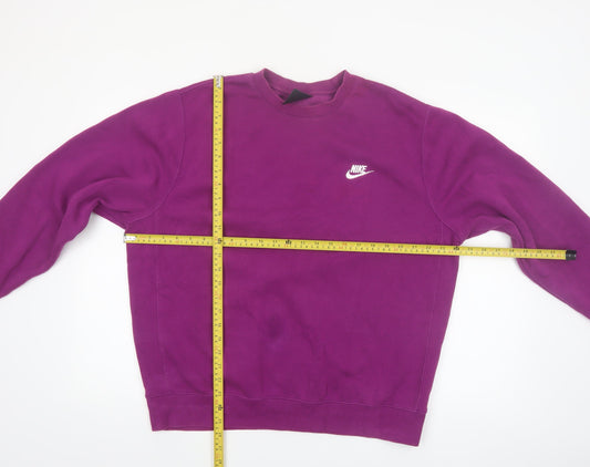 Nike Men's Purple Crew Neck Fleece Sweatshirt L Regular Fit