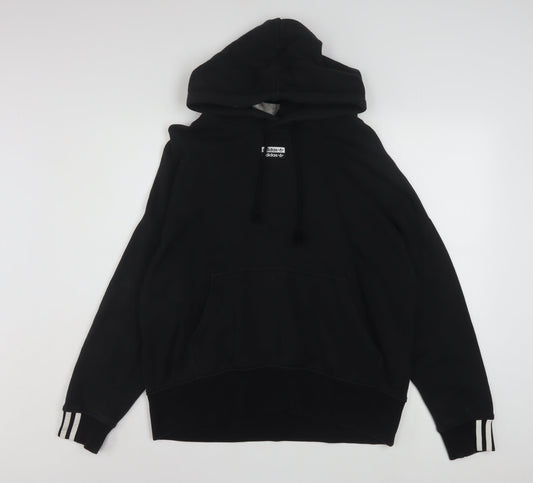 Adidas Women Black Size 14 Pullover Hoodie Cotton Blend Casual