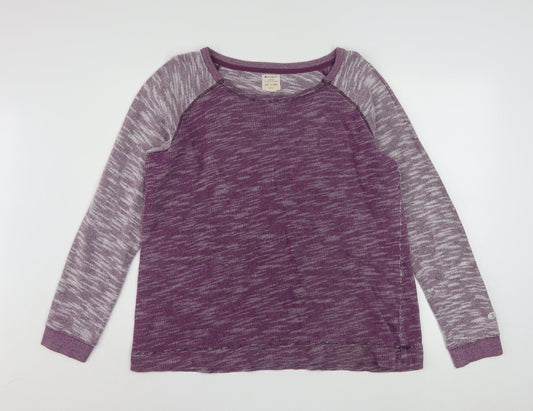 Champion Women's Purple Marl Long Sleeve Pullover Sweatshirt XL