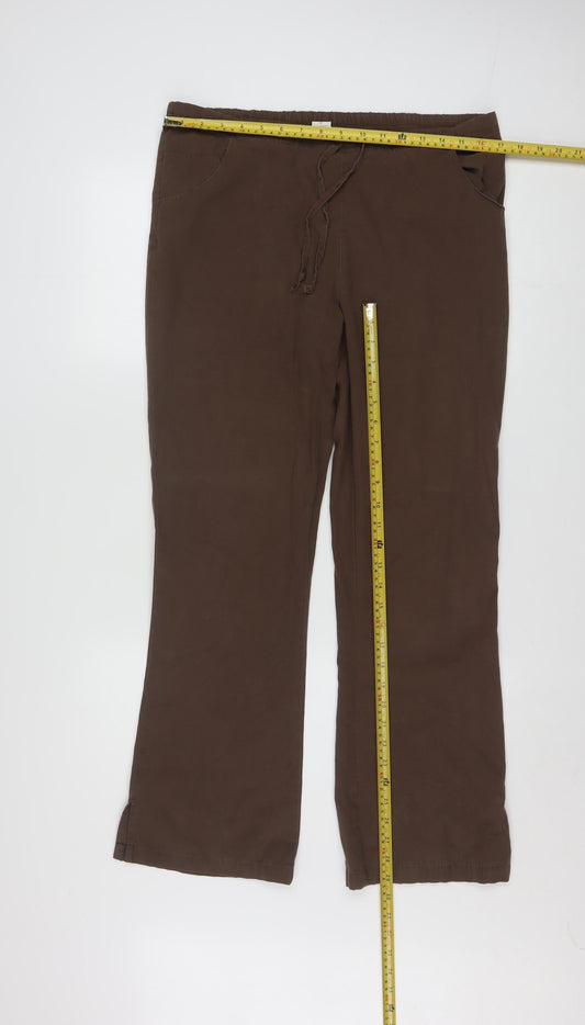 Dickies Womens Brown Cotton Blend Straight Cargo Trousers Size S