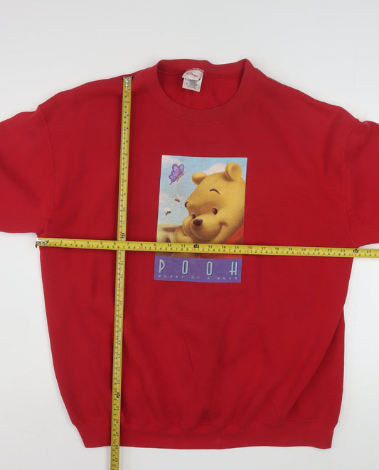 Disney Store Women Red Winnie the Pooh Pullover Sweatshirt XL