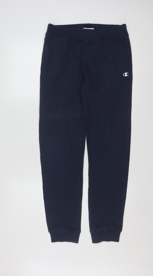 Champion Boys Blue Fleece Jogger Trousers XL 14 Years Elastic Waist