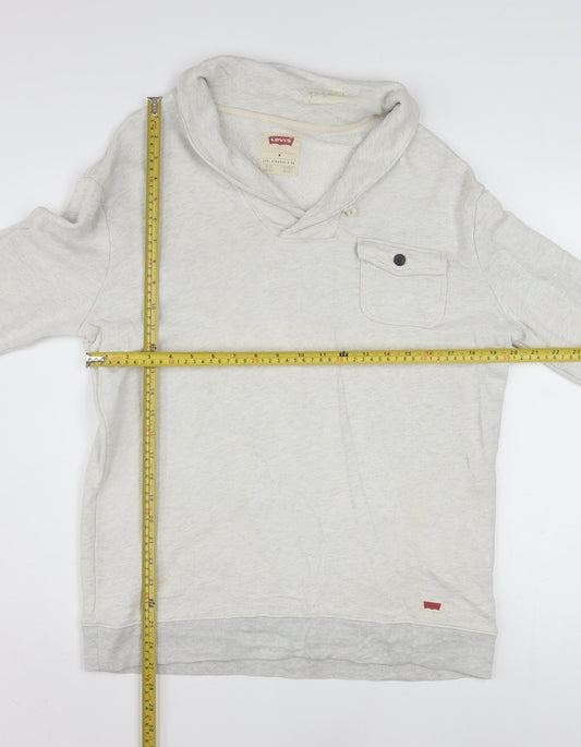 Levi's Men's Beige Pullover Hoodie Sweatshirt Size M Cotton Blend