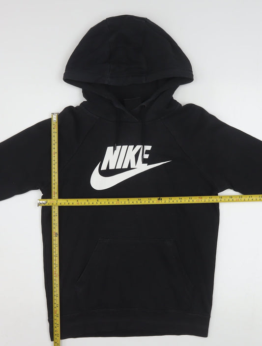 Nike Womens Black XS Pullover Hoodie Sweatshirt Cotton Blend