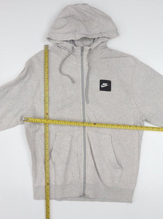 Nike Men's Grey Full Zip Hoodie Small Sportswear Logo