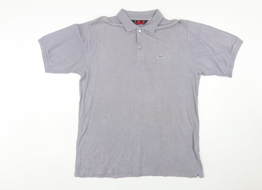 Robe Di Kappa Men's Grey Cotton Short Sleeve Polo - Size M