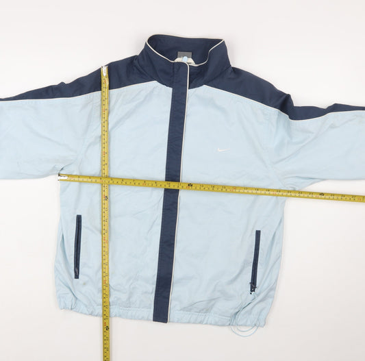 Nike Women’s Blue L Windbreaker Jacket Lightweight Zip Up