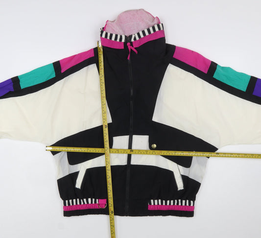 River Edge Women’s Multicoloured 80s Nylon Windbreaker Jacket M