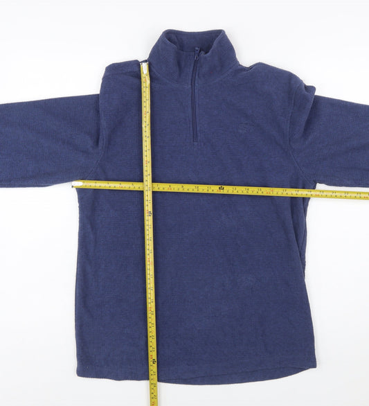 Starter Mens Blue 1/4 Zip Fleece Sweatshirt Size S
