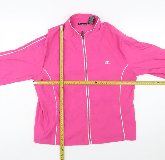 Champion Women's Pink Windbreaker Jacket Size L Zip Lightweight