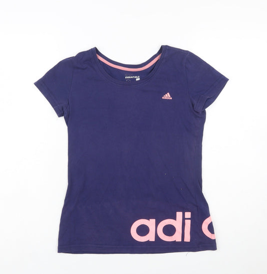 Adidas Women's Blue XS Basic Slim Fit Sports T-Shirt