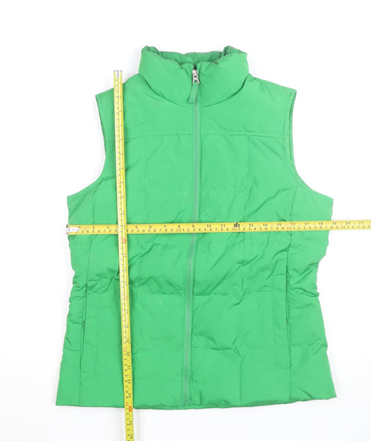 Lands' End Women's Green Petite Puffer Waistcoat Size S