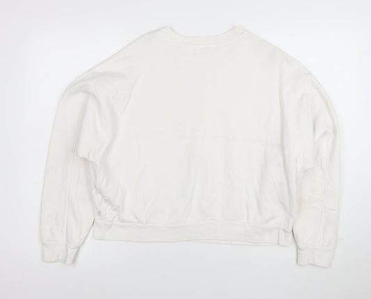Levi's Womens White Cotton Logo Pullover Sweatshirt Size S