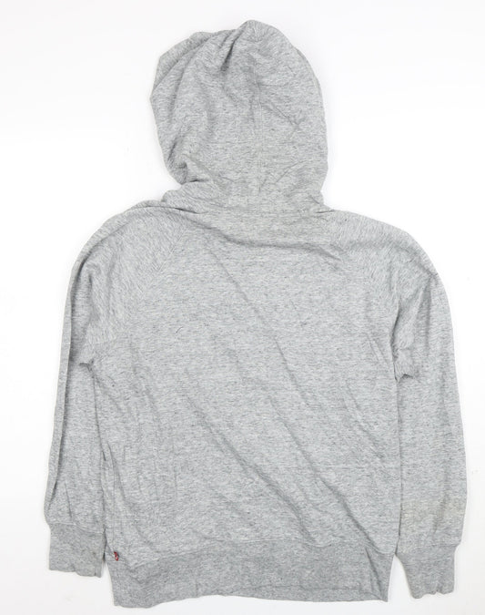 Levi's Women's Grey Pullover Hoodie Small Logo Cotton Blend