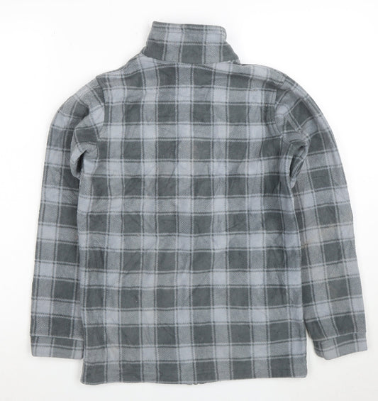 Columbia Women's Grey Plaid Fleece Full Zip Jacket Size L
