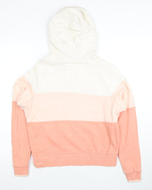 Diesel Womens XS Colourblock Hoodie in Cream and Peach