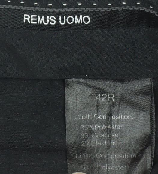 Remus Uomo Men's Grey Check Slim Fit Dress Pants 42R