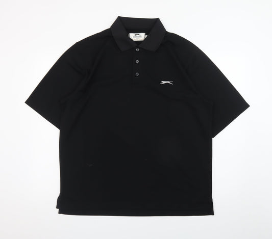 Slazenger Men's Black Golf Polo Shirt Size L Lightweight Polyester