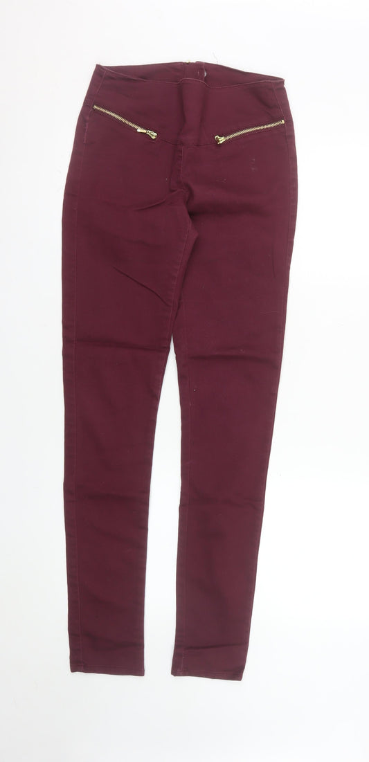 Vero Moda Women's Red Skinny Stretch Jeans XS Slim Fit Mid Rise