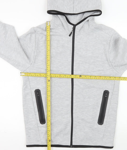 Jack & Jones Men's Grey Hooded Full Zip Jacket Size S
